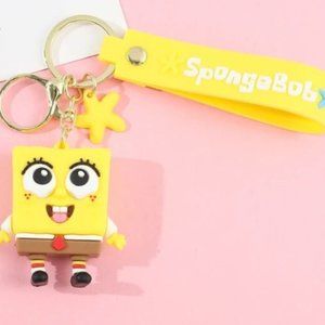 SpongeBob SquarePants Anime Figures Keychain Patrick Star Bag Keychain 3D